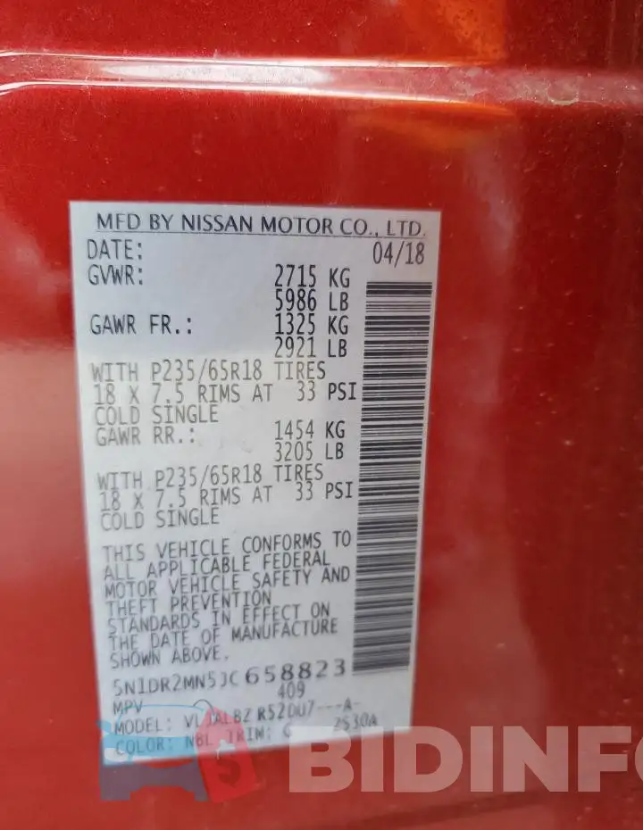 5N1DR2MN5JC658823 Photo# 13