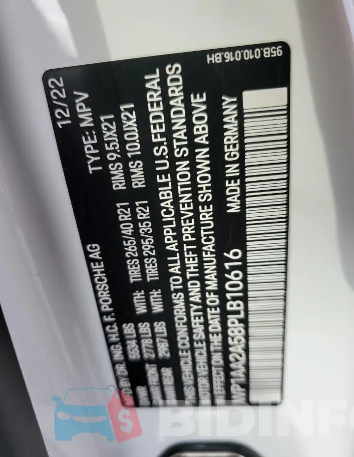 WP1AA2A58PLB10616 Photo# 14