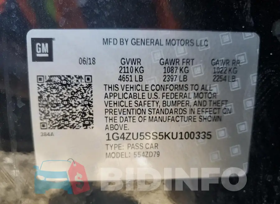 1G4ZU5SS5KU100335 Photo# 12