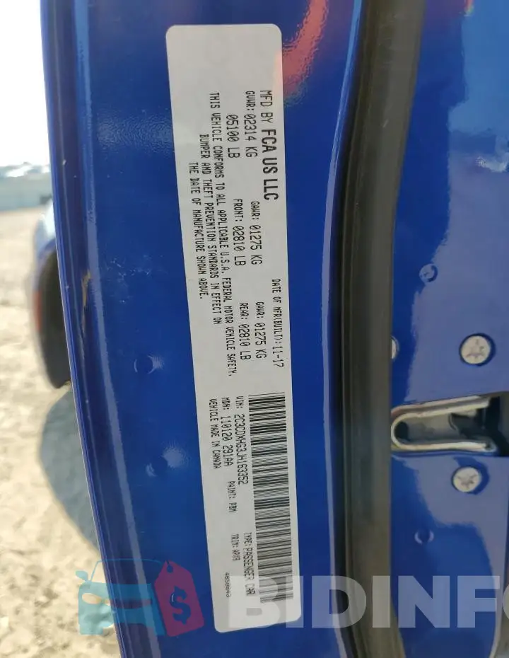 2C3CDXHG3JH163352 Photo# 12