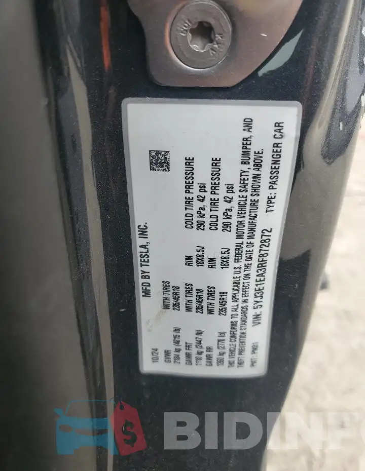 5YJ3E1EA3RF872872 Photo# 13