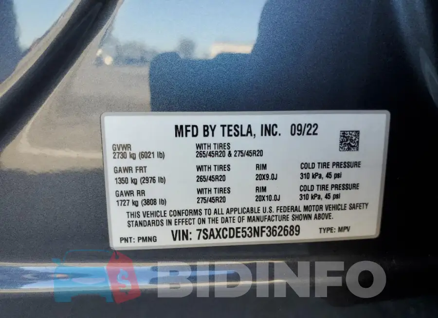 7SAXCDE53NF362689 Photo# 13
