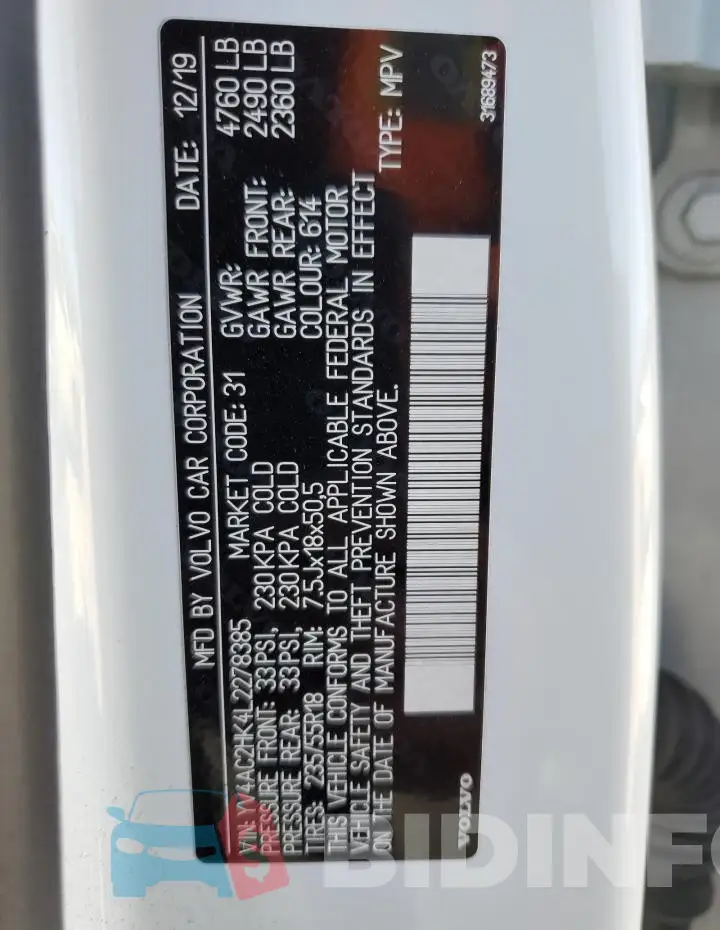 YV4AC2HK4L2278385 Photo# 14