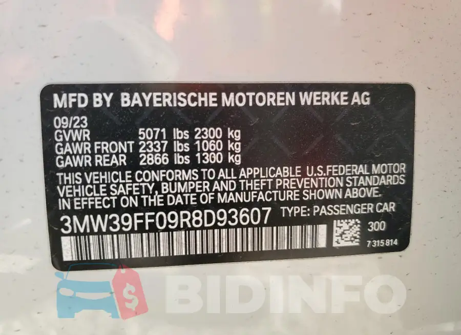 3MW39FF09R8D93607 Photo# 12