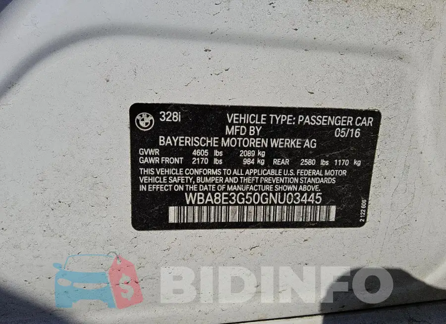 WBA8E3G50GNU03445 Photo# 12