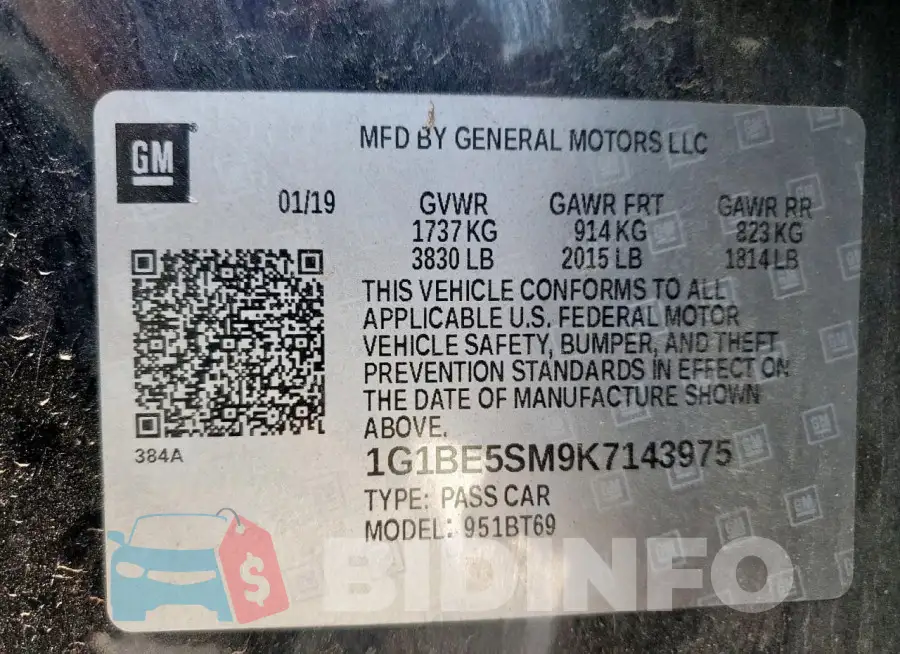 1G1BE5SM9K7143975 Photo# 13