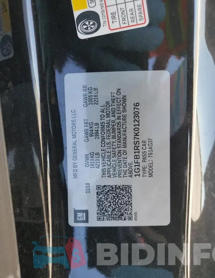 1G1FB1RS7K0123076 Photo# 12