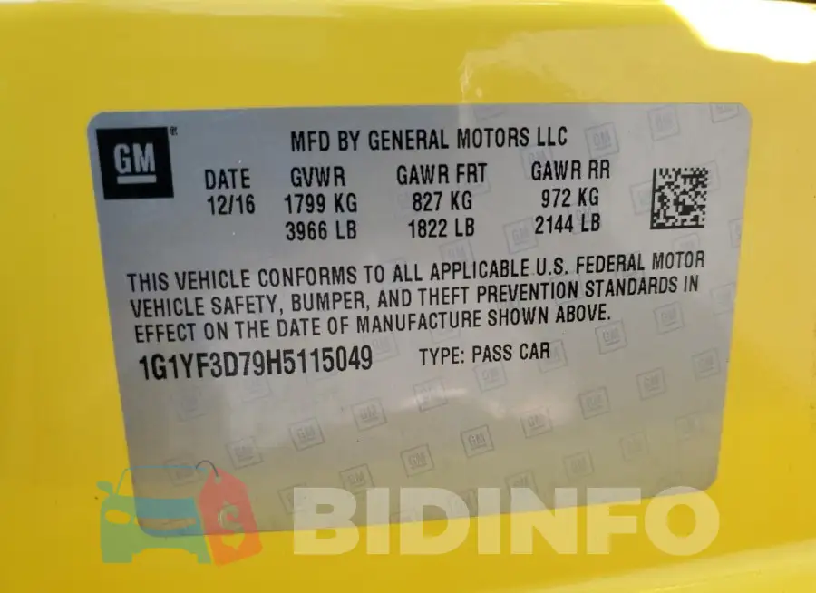 1G1YF3D79H5115049 Photo# 12