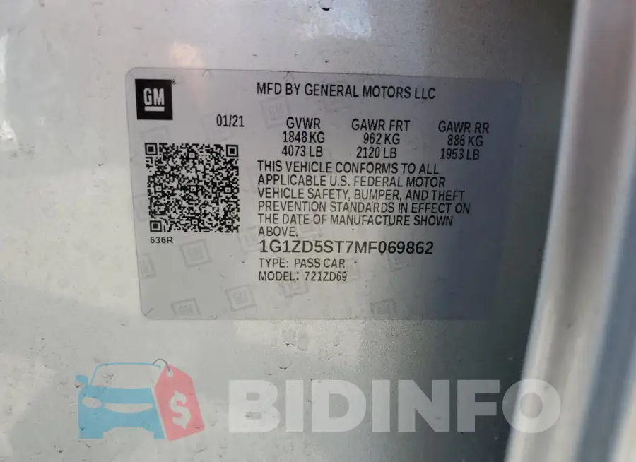 1G1ZD5ST7MF069862 Photo# 12