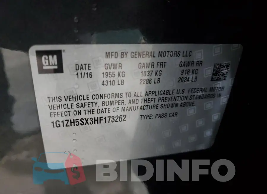 1G1ZH5SX3HF173262 Photo# 12