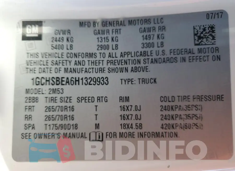 1GCHSBEA6H1329933 Photo# 13
