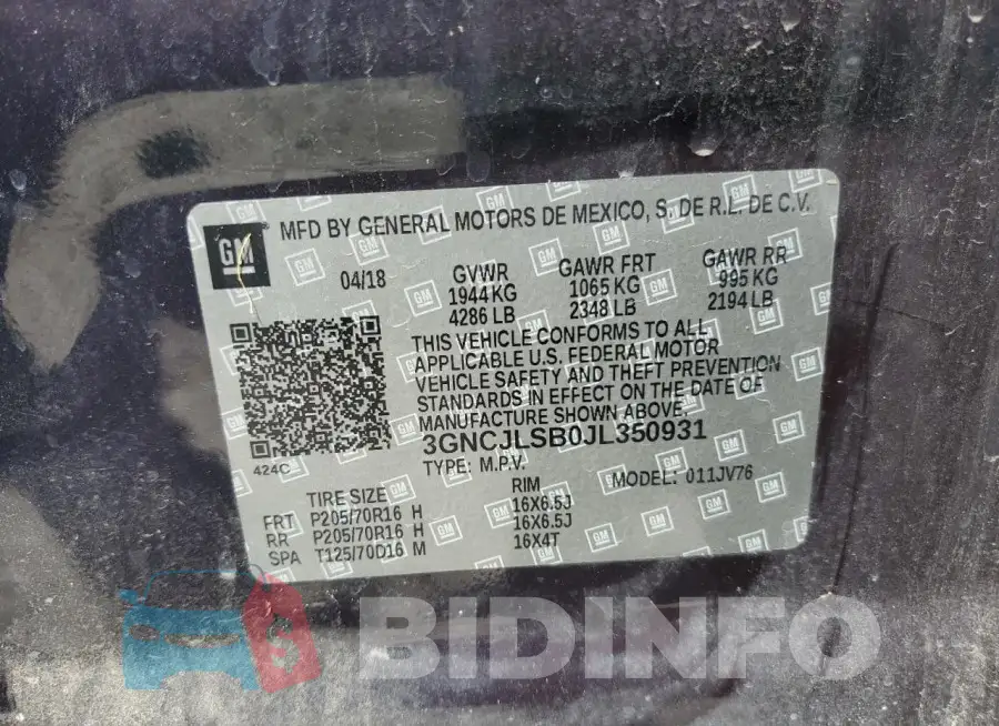 3GNCJLSB0JL350931 Photo# 13