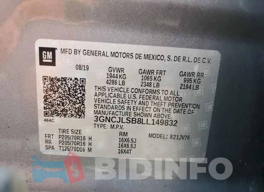 3GNCJLSB8LL149832 Photo# 12