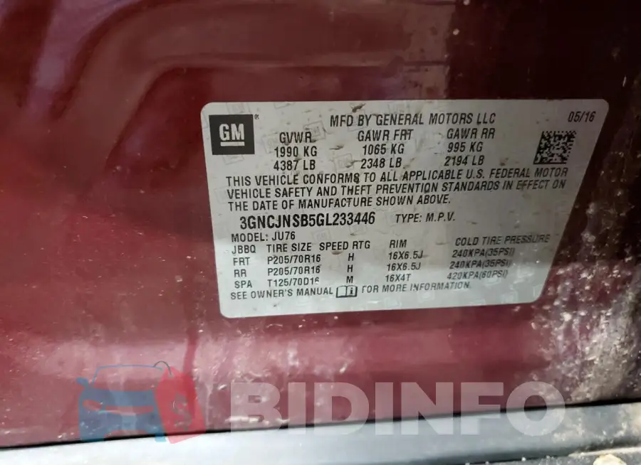 3GNCJNSB5GL233446 Photo# 13