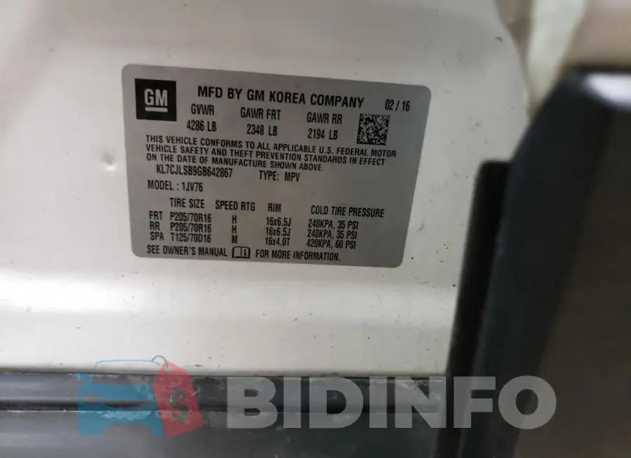 KL7CJLSB9GB642867 Photo# 13