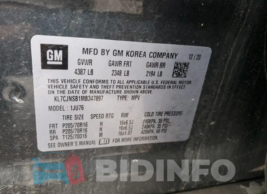 KL7CJNSB1MB347897 Photo# 13