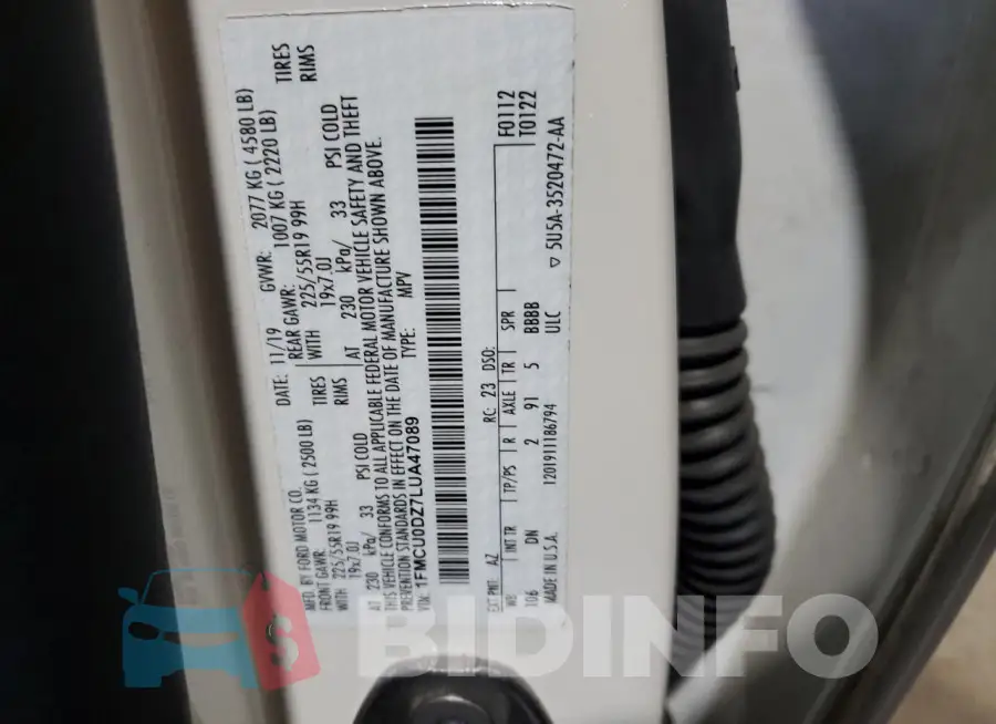 1FMCU0DZ7LUA47089 Photo# 13