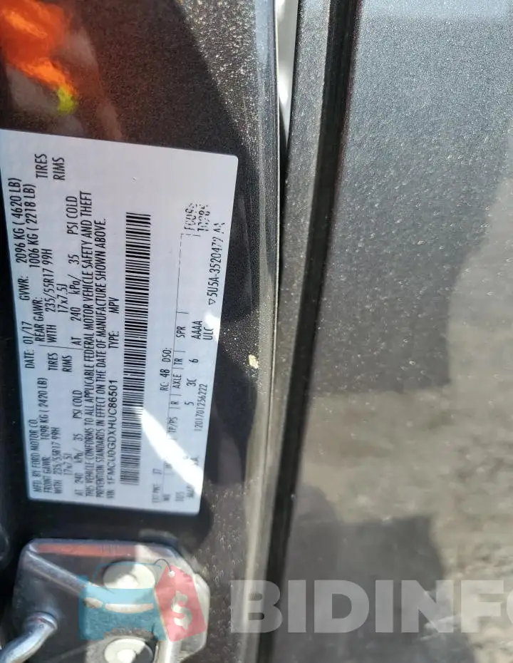 1FMCU0GDXHUC86501 Photo# 13