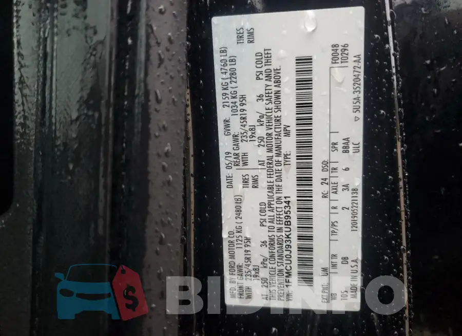 1FMCU0J93KUB95341 Photo# 13