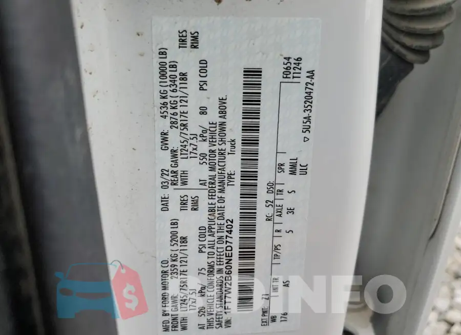 1FT7W2B60NED77402 Photo# 13