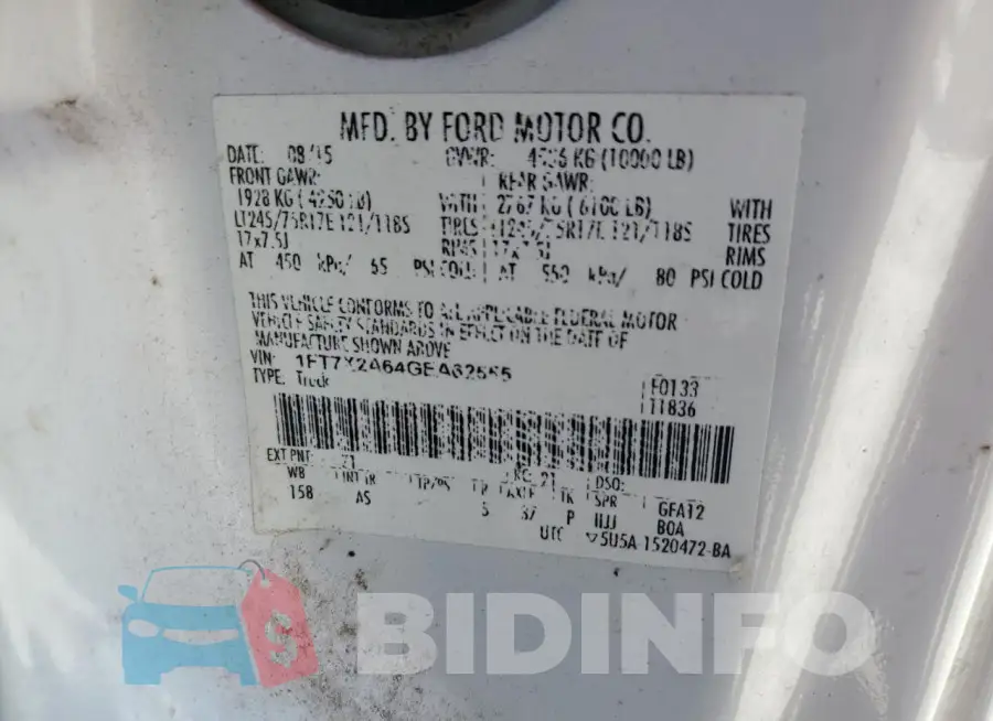 1FT7X2A64GEA62555 Photo# 12