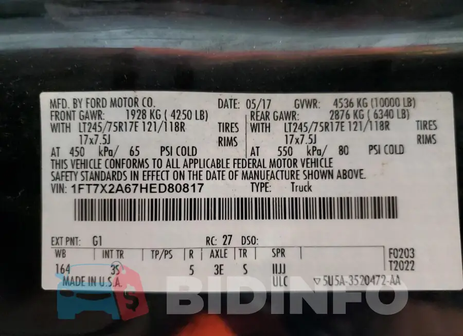1FT7X2A67HED80817 Photo# 12