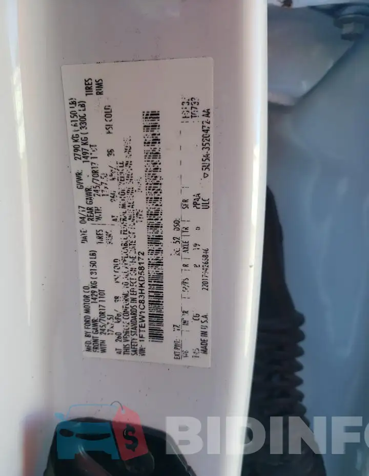1FTEW1C83HKD58172 Photo# 13