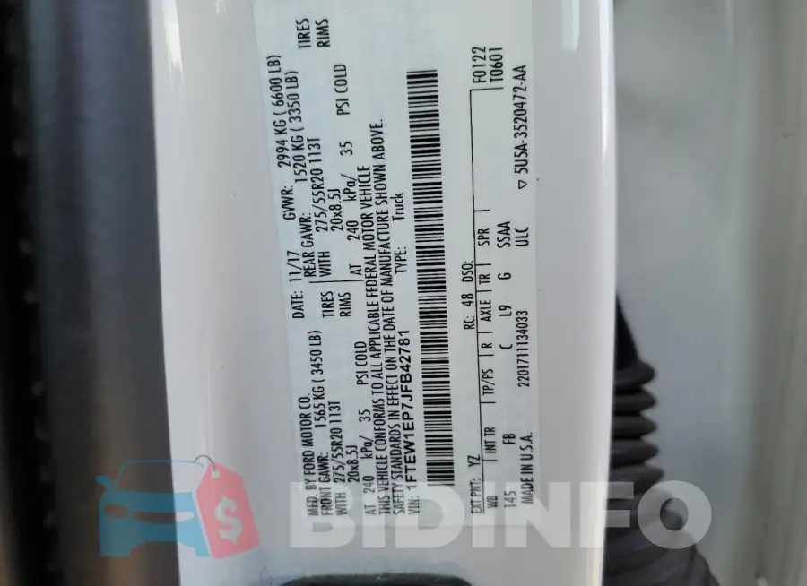 1FTEW1EP7JFB42781 Photo# 13