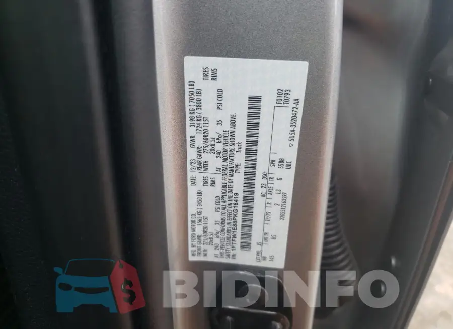 1FTFW1E88PKG18419 Photo# 13