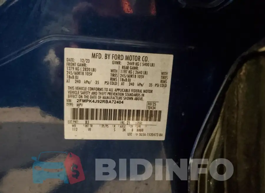 2FMPK4J92RBA72404 Photo# 13