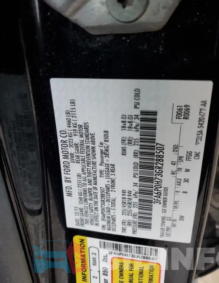 3FA6P0H73GR288507 Photo# 12