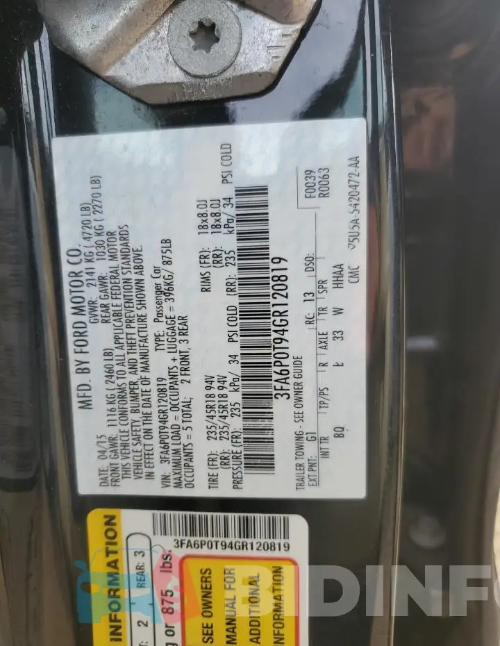 3FA6P0T94GR120819 Photo# 12