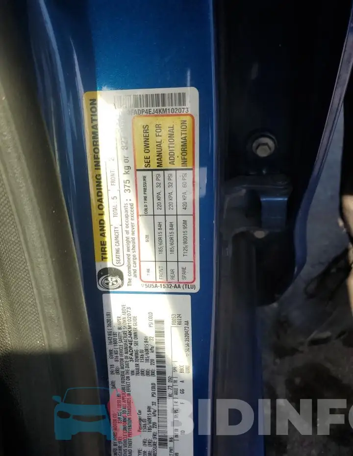 3FADP4EJ4KM102073 Photo# 12