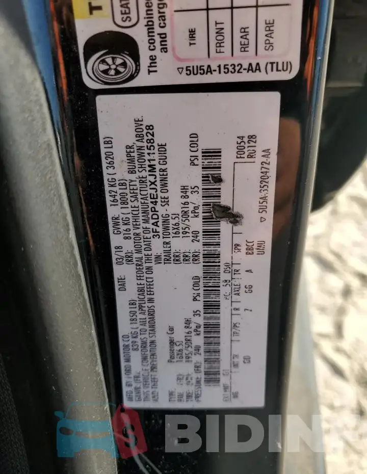 3FADP4EJXJM115828 Photo# 13