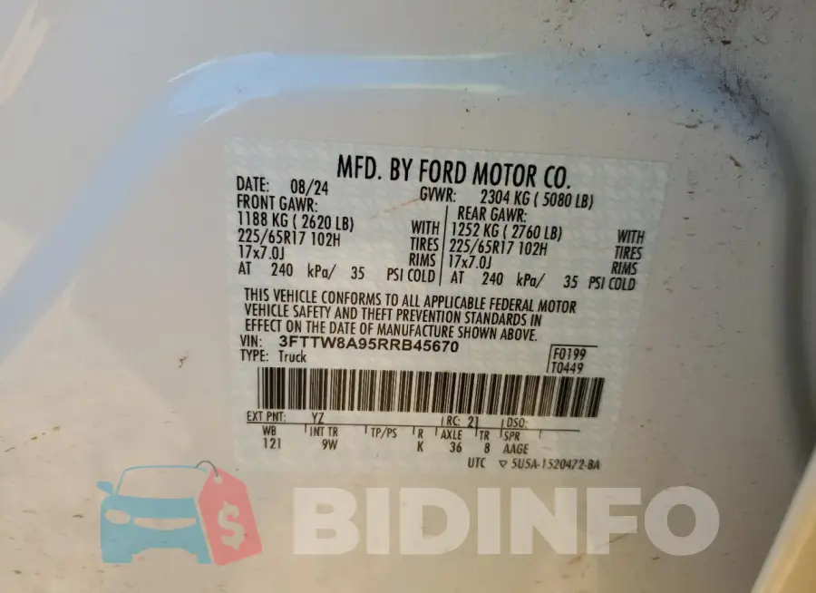 3FTTW8A95RRB45670 Photo# 13
