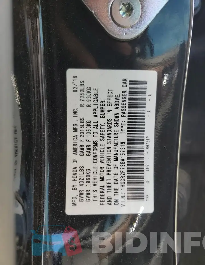 1HGCR2F73GA157319 Photo# 13