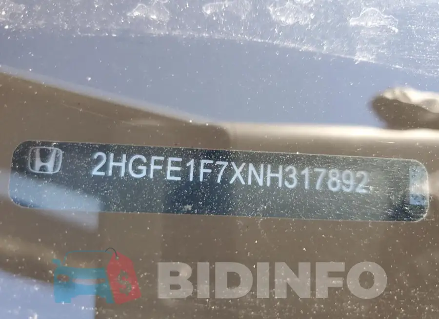 2HGFE1F7XNH317892 Photo# 12