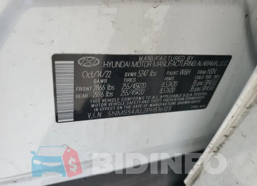 5NMS54AL2PH516123 Photo# 13