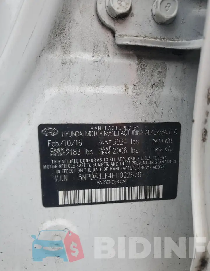 5NPD84LF4HH022678 Photo# 12