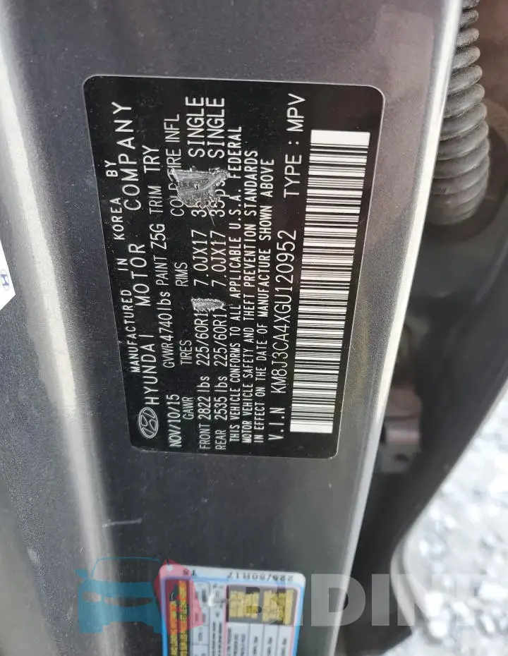 KM8J3CA4XGU120952 Photo# 13