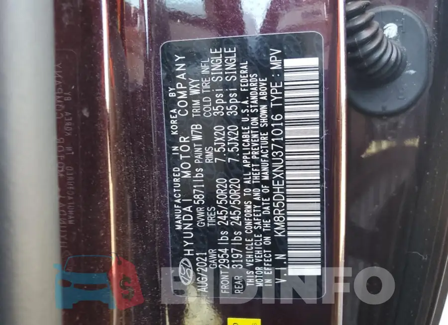 KM8R5DHEXNU371016 Photo# 12