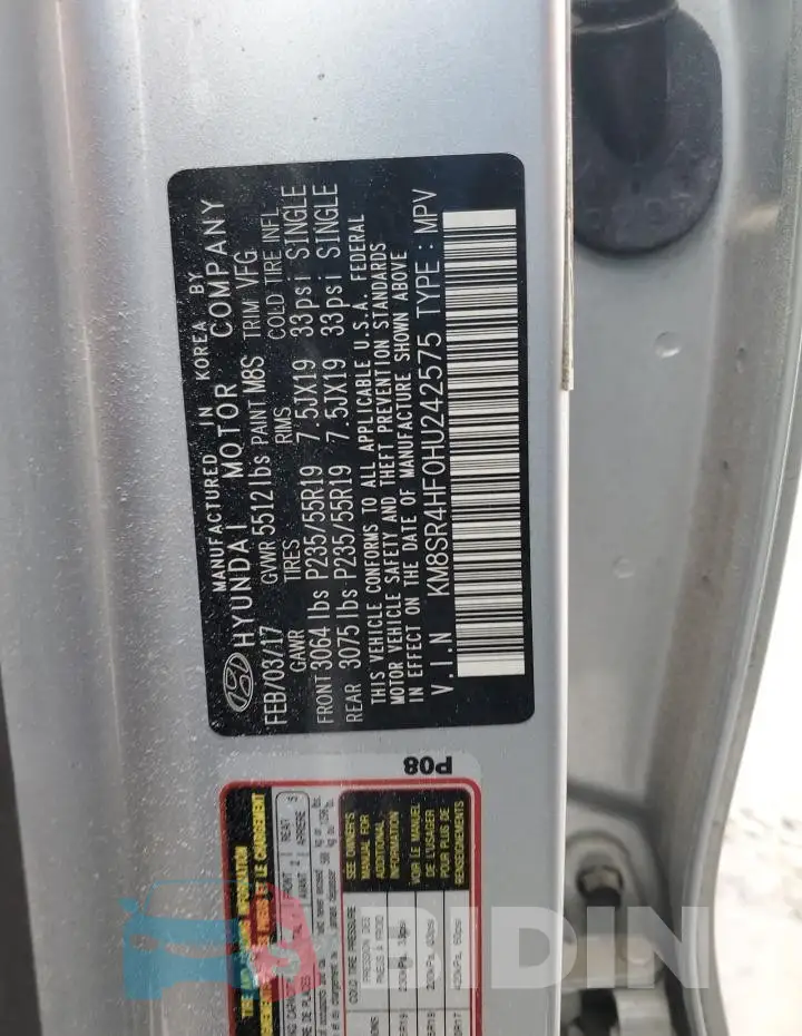KM8SR4HF0HU242575 Photo# 13