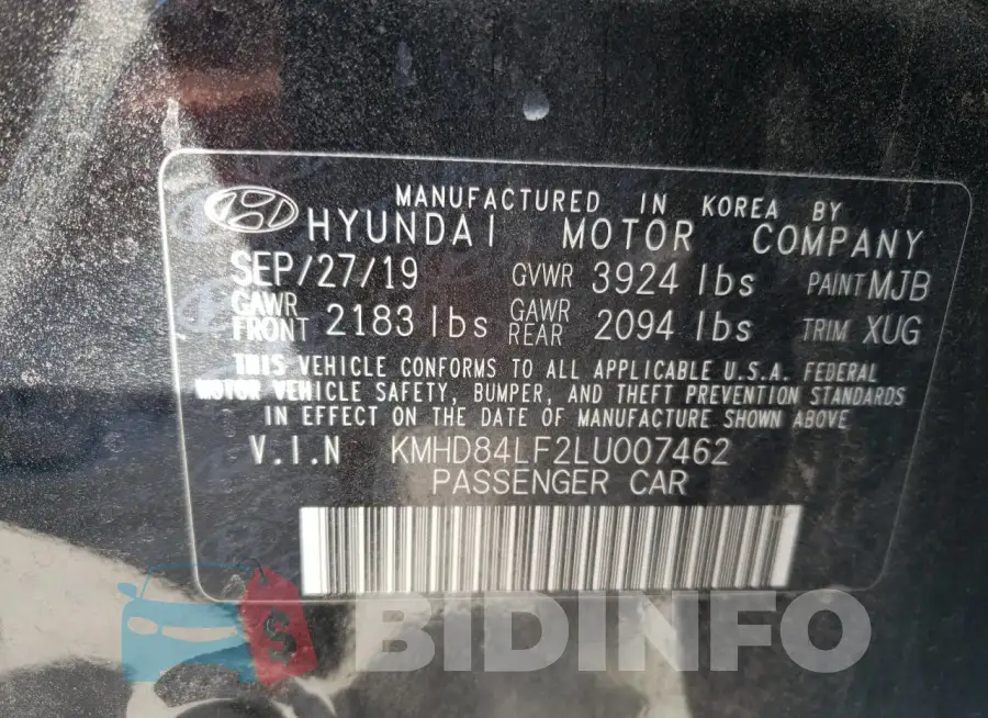 KMHD84LF2LU007462 Photo# 12