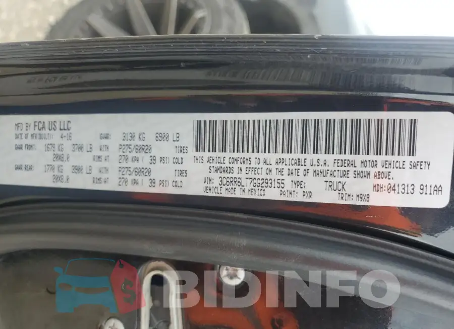 3C6RR6LT7GG293155 Photo# 12