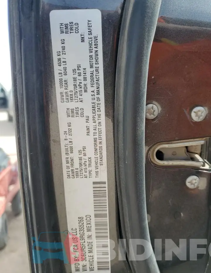 3C6UR5FL9RG355268 Photo# 12