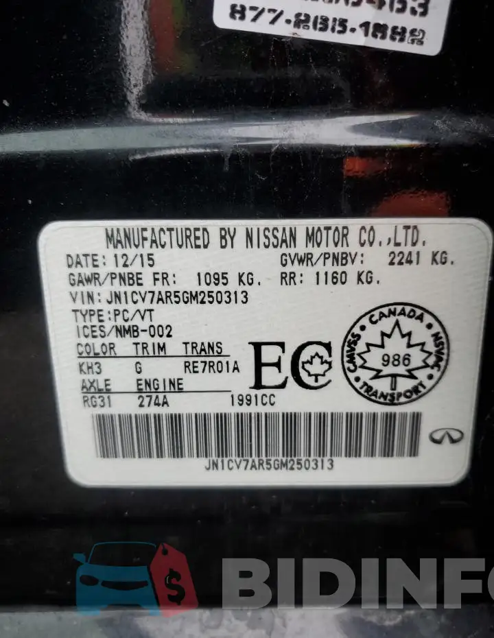 JN1CV7AR5GM250313 Photo# 12