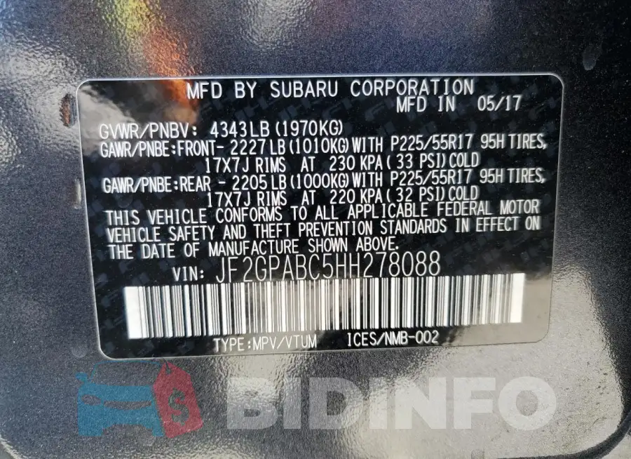 JF2GPABC5HH278088 Photo# 14