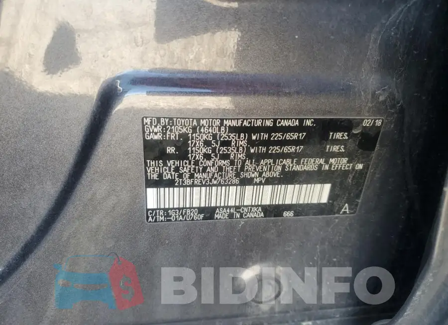2T3BFREV3JW763286 Photo# 13