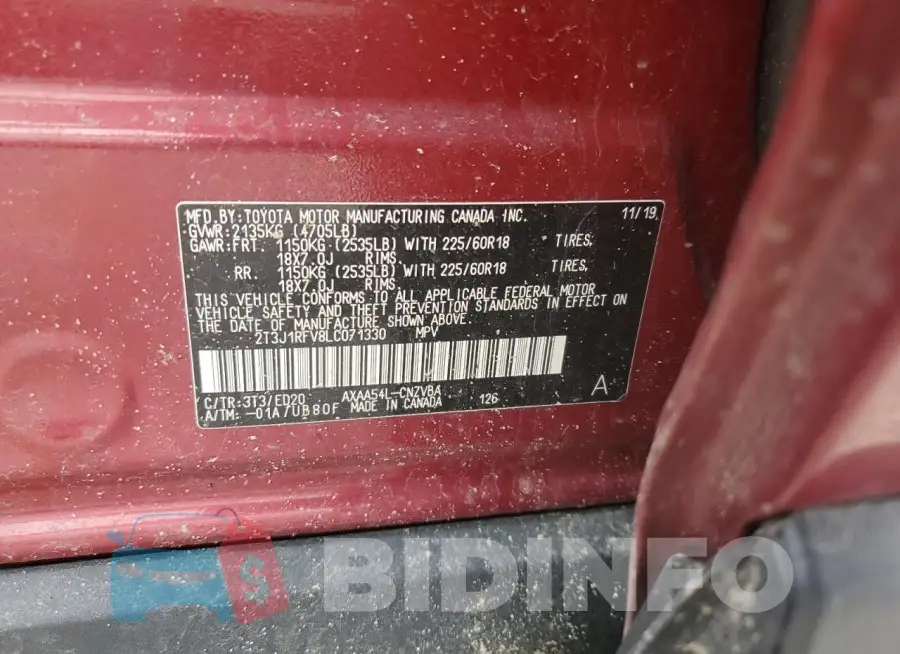 2T3J1RFV8LC071330 Photo# 13