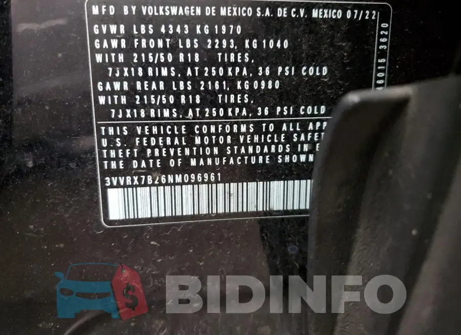 3VVRX7B26NM096961 Photo# 13